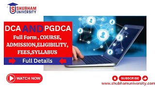 DCA And PGDCA  Which is Better For You DCA or PGDCA  PGDCA And DCA Course Full Details [upl. by Nonnelg]