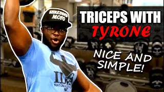 Tyrone The Fitness Addict Trains Triceps Full Workout Critique [upl. by Rania]