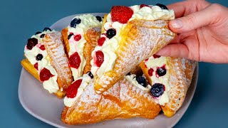 They will disappear in a minute Ideal creamy puff pastry dessert [upl. by Niwrehs]