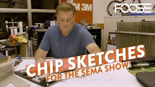 Chip sketches his concept on a modern Mustang for the SEMA Show [upl. by Ebba904]