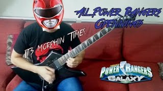 ALL POWER RANGERS THEME SONGS  GUITAR VERSION [upl. by Kcirneh89]