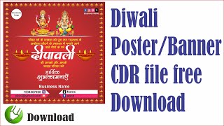 Diwali poster Cdr file free download  diwali banner design diwalispecial diwali poster [upl. by Nodnart]