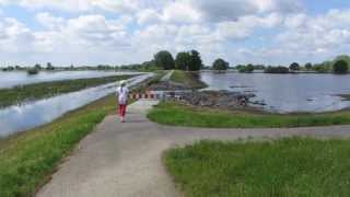 Beschädigter Sommerdeich im Hafen Tangermünde nach dem Hochwasser 2013 [upl. by Nessnaj]