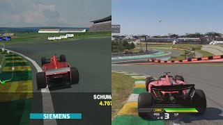 Evolution of Senna Curve at Interlagos in F1 Racing Games 1996  2024 [upl. by Uzia554]