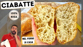 CIABATTA 100 BIGA  IL PANE DAI MILLE BUCHI  COTTO NEL FORNO DI CASA [upl. by Saied]