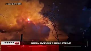 Incendiu devastator în comuna Brăduleț  14 11 2024 [upl. by Berti]