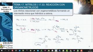 TEMA 17 NITRILOS  1733 REACCIÓN CON ORGANOMETÁLICOS [upl. by Nnaitsirk]