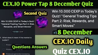 Cexio Quiz Answers 8 December l quotGeneral Tarding Tips Part 2 Risk Reward and Smart Moves l cexio [upl. by Anema]