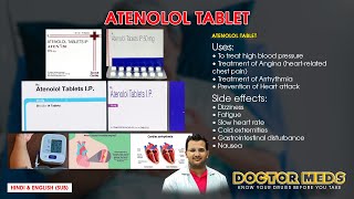 Atenolol Tablet I Treat High Blood PressureHeart AttackAngina Arrhythmia I Doctor Med HindiampEng [upl. by Yracaz]