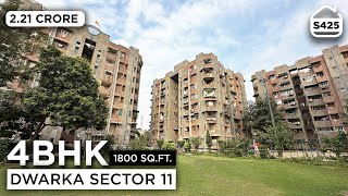 4 BHK Flat for sale in DWARKA SECTOR 11 with 45000 RENTAL INCOME PER MONTH  BRS SHOW S425 [upl. by Franky]