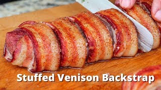 Stuffed Venison Backstrap  Grilled Venison Deer Recipe on Traeger Grills [upl. by Zingale]