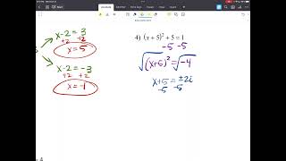 Solving more vertex form square roots [upl. by Cumings]