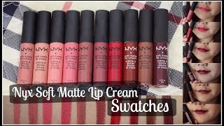 NYX SOFT MATTE LIP CREAM SWATCHES FOR ASIAN SKIN TONE [upl. by Bundy]