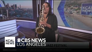 Jessy J plays the sax and talks Desert Jazz Festival [upl. by Belita]