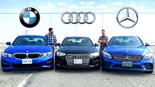 2019 BMW 3 Series vs Audi A4 vs Mercedes CClass  Battle Of Kings [upl. by Carrie]