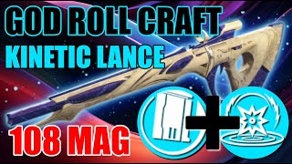 CRAFT The Kinetic Tremors KING  108 Mag Scout  The Transfiguration God Roll Craft  Destiny 2 [upl. by Jonathon955]