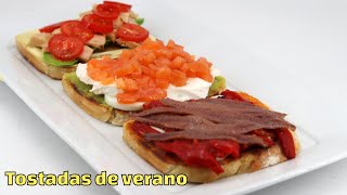 Tostadas de verano frescas y sabrosas para disfrutar con recetas de javierromero cocinacasera [upl. by Anirtal]