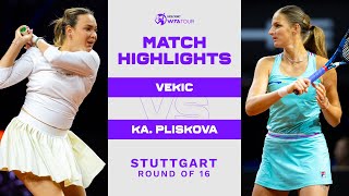 Donna Vekic vs Karolina Pliskova  2023 Stuttgart Round of 16  WTA Match Highlights [upl. by Aisak]