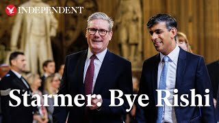 Keir Starmer shares a laugh with Rishi Sunak in his last PMQs as opposition leader [upl. by Eilojne]