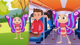 🦋Titli Udi Ud Na Saki  तितली उड़ी  2D Kids Animated Rhymes  Kids Nursery Poems [upl. by Dronski]