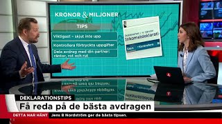 Dags att deklarera  få reda på de bästa avdragen  Nyheterna TV4 [upl. by Boy]