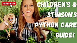 Childrens and Stimsons python Care Guide Heating humidity substrate feeding and much more [upl. by Wentworth342]