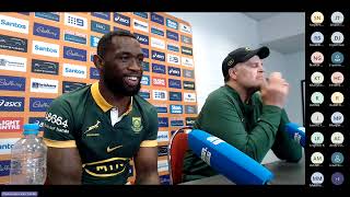 Rassie amp Siya after Bok wins vs Aussies [upl. by Akilam]