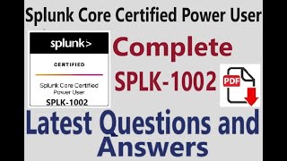 Complete Video of Splunk SPLK1002Splunk Core Certified Power User Practice Questions amp Answers [upl. by Cindie386]