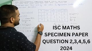 isc 2024 maths specimen paper solved isc class 12 maths specimen paper solution isc mathematics [upl. by Auka]