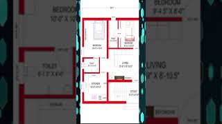 26x 266 House plan 2BHK26 By 266 Home plan26 266 House design in Indian styleEAST FACE [upl. by Claud]