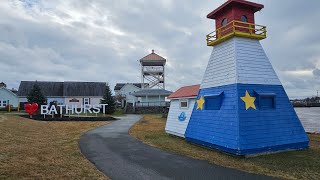 A snowless winter walk in Downtown Bathurst New Brunswick [upl. by Roinuj]