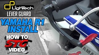 How to install a Lightech Lever Guard on a 1517 Yamaha YZFR1 from SportbikeTrackGearcom [upl. by Connolly]