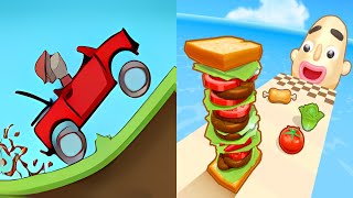 Sandwich Runner VS Hill Climb Racing  All Level Speed Run Gameplay Ep3 [upl. by Alexandra865]