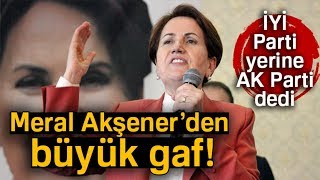 Meral Akşenerden Tarihi Gaf İyi Parti Yerine Ak Parti Dedi [upl. by Rolanda987]