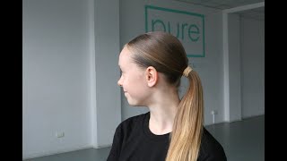 Hair Tutorial  Slick Low Ponytail with a Middle Part [upl. by Gurl]