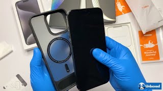 ASMR Apple iPhone 15 Pro Max 1TB ‘Black Titanium’  TORRAS Protector amp Case Unboxing  No Talking [upl. by Llerot]