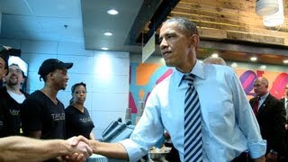 Raw Video President Obama and Vice President Biden at Taylor Gourmet October 4 2013 [upl. by Desai]