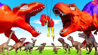 EPIC Spiderman TRex vs Pro 8 SuperHero Dinosaurs Team Jurassic WorldJurassic World Dinosaurs Fight [upl. by Aicitan164]