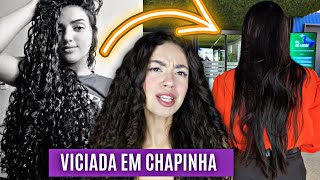 ELA DETONOU O CABELO COM CHAPINHA DOMÉSTICA TINHA CACHOS GIGANTES Isso pode ser um sinal 👀 [upl. by Aeki104]