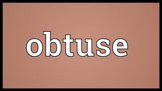 Obtuse Meaning [upl. by Attaynik]