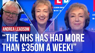 Andrea Leadsom is ‘hugely hugely delighted’ with Brexit  LBC [upl. by Dweck98]