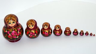 Забавная старинная русская игрушка кукла матрешка Funny old Russian matryoshka doll toy [upl. by Virge]