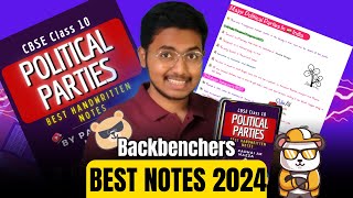 Political Parties  CLASS 10 Boards SST Civics Toppers Handwritten Notes 2024  Class 10 One Shot 🔥 [upl. by Beaner286]