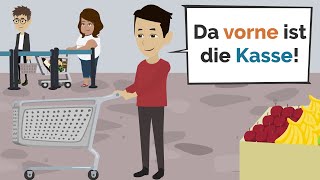 Deutsch lernen  Wortschatz Einkaufen amp Alltag  wichtige Verben [upl. by Nerte562]