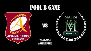 APIA MAROONS vs MALISI RFC Pool B Rugby Game  21092024 [upl. by Nekcerb612]