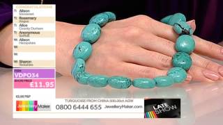 Labradorite beads for jewellery marking  JewelleryMaker Late Show LIVE 280514 [upl. by Annecorinne]