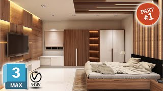 Part  1  Complete Bedroom Modelling in 3DS Max With VRay [upl. by Cloutman988]