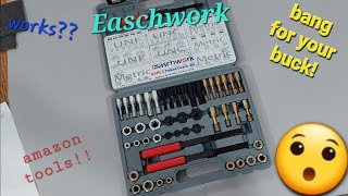 easchwork 49 Piece Thread Chaser Set SAE amp Metric Rethreading Kit Amazon pickup [upl. by Enelyaj128]