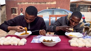 He ate 15 wraps of fufu in less than 4 minutes OMG  Fufu competition  John sco vs Taye [upl. by Ardnahsal]