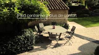 HEGOA Table ronde extensible  Les Jardins© Mobilier de jardin haut de gamme [upl. by Aynnek]